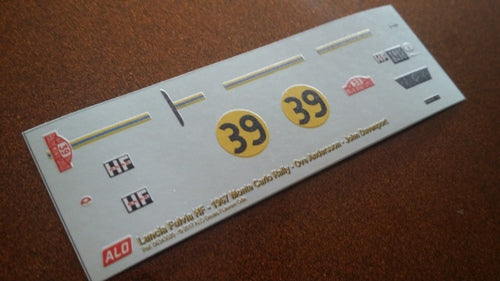 1967 MONTE CARLO RALLY # 39 LANCIA FULVIA HF OVE ANDERSSON/JOHN DAVENPORT 1:43 DECALS