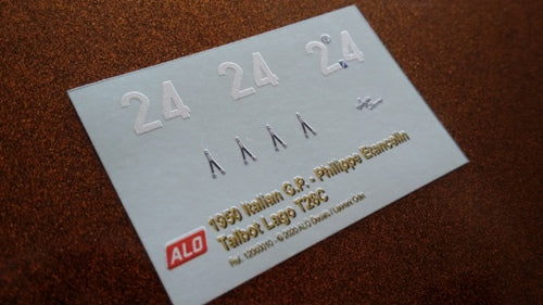 1950 ITALIAN GP #24 TALBOT-LAGO T26C PHILIPPE ETANCELIN 1:43, 1:24 DECALS