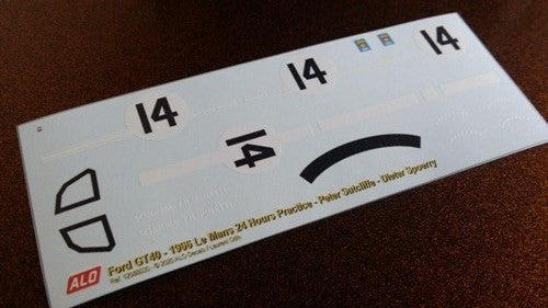 1966 LE MANS 24 HOURS PRACTICE #14 FORD GT40 PETER SUTCLIFFE/DIETER SPOERRY 1:43 DECALS