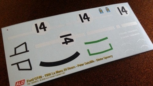 1966 LE MANS 24 HOURS #14 FORD GT40 PETER SUTCLIFFE/DIETER SPOERRY 1:43 DECALS