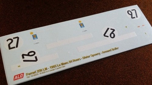 1965 LE MANS 24 HOURS #27 FERRARI 250 LM DIETER SPOERRY/ARMAND BOLLER 1:43 DECALS