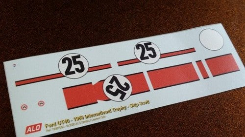 1966 INTERNATIONAL TROPHY, SILVERSTONE #25 FORD GT40 SKIP SCOTT 1:43 DECALS