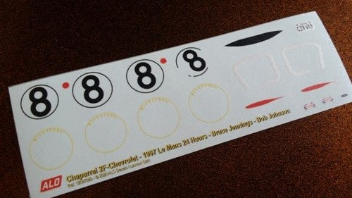 1967 LE MANS 24 HOURS #8 CHAPARRAL 2F BRUCE JENNINGS/BOB JOHNSON 1:43 DECALS