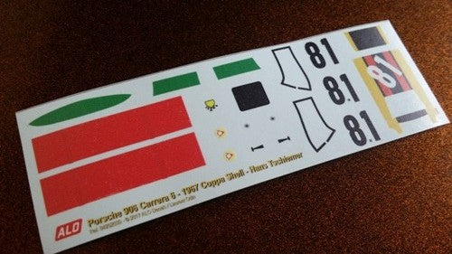 1967 COPPA SHELL, MONZA #81 PORSCHE 906 HANS TSCHIEMER 1:43 DECALS