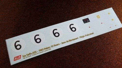 1965 REIMS 12 HOURS #6 ISO GRIFO JEAN DE MORTEMART/REGIS FRAISSINET 1:43 DECALS