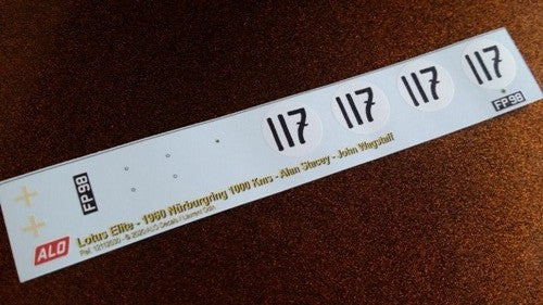 1960 NÜRBURGRING 1000 KMS #117 LOTUS ELITE ALAN STACEY/JOHN WAGSTAFF 1:43 DECALS
