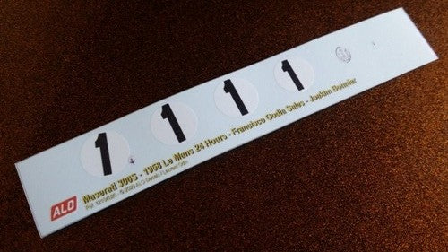 1958 LE MANS 24 HOURS #1 MASERATI 300S FRANCISCO GODIA SALES/JO BONNIER 1:43 DECALS