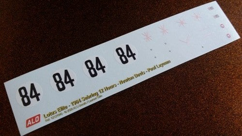1964 SEBRING 12 HOURS #84 LOTUS ELITE NEWTON DAVIS/PAUL LAYMAN 1:43 DECALS