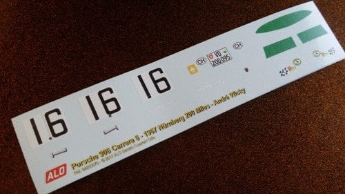 1967 NÜRNBERG 200 MILES #16 PORSCHE 906 ANDRE WICKY 1:43 DECALS