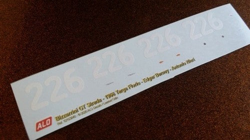 1966 TARGA FLORIO #226 BIZZARRINI GT STRADA EDGAR BERNEY/ANTONIO NIERI 1:43 DECALS