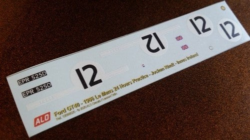 1966 LE MANS 24 HOURS PRACTICE #12 FORD GT40 JOCHEN RINDT/INNES IRELAND 1:43 DECALS