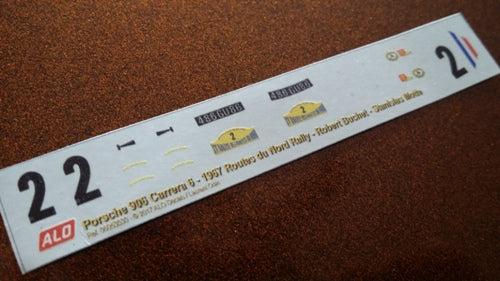 1967 ROUTES DU NORD RALLY # 2 PORSCHE 906 ROBERT BUCHET/STANISLAS MOTTE 1:43, 1:32 DECALS