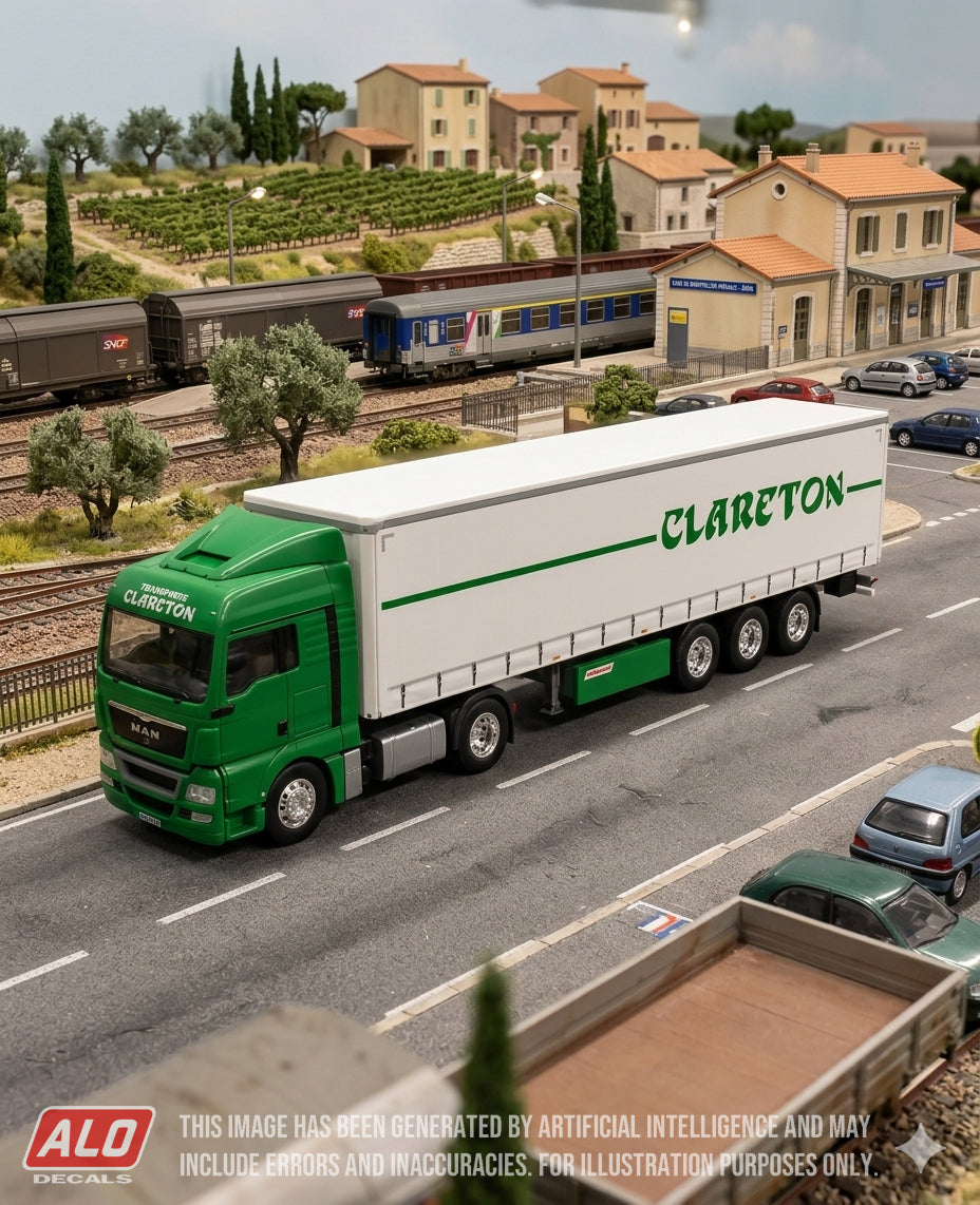 2009-2015 SEMI-TRAILER DECORATION "CLARETON" (CURTAIN) 1:87 DECALS