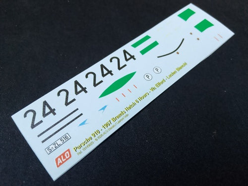 1967 BRANDS HATCH 6 HOURS #24 PORSCHE 910 VIC ELFORD/LUCIEN BIANCHI 1:43 DECALS