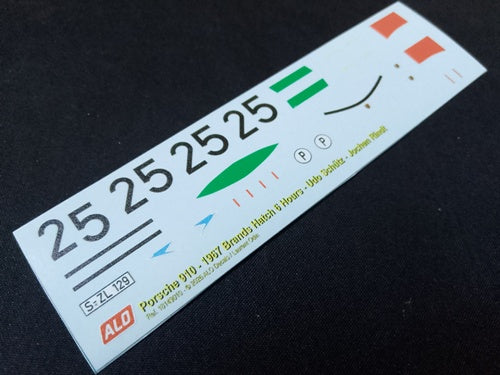1967 BRANDS HATCH 6 HOURS #25 PORSCHE 910 UDO SCHÜTZ/JOCHEN RINDT 1:43 DECALS