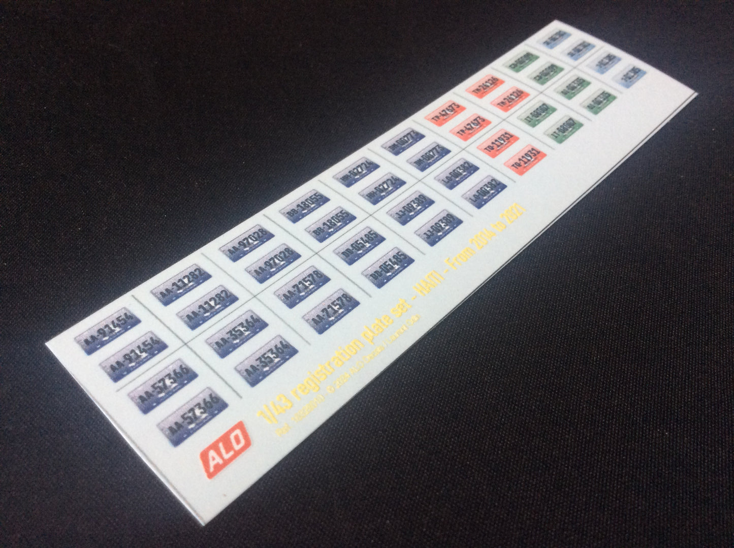 2014-2021 HAITI REGISTRATION PLATES 1:43 DECALS - FOR 20 CARS