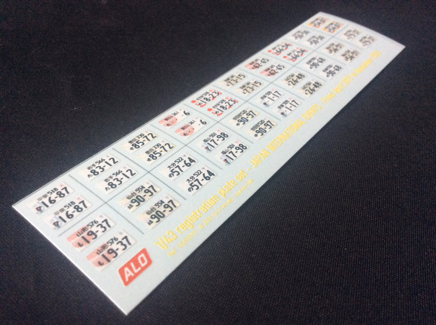 2017-2025 JAPAN INTERNATIONAL EVENTS SPECIAL REGISTRATION PLATES 1:43, 1:24, 1:18 DECALS - FOR 20 CARS