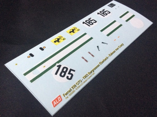 1963 EBERBACH HILLCLIMB #185 FERRARI 250 GTO KALMAN VON CSAZY 1:43 DECALS