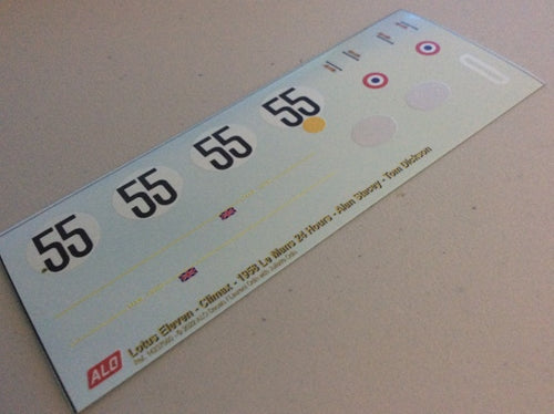 1958 LE MANS 24 HOURS #55 LOTUS XI ALAN STACEY/TOM DICKSON 1:43 DECALS