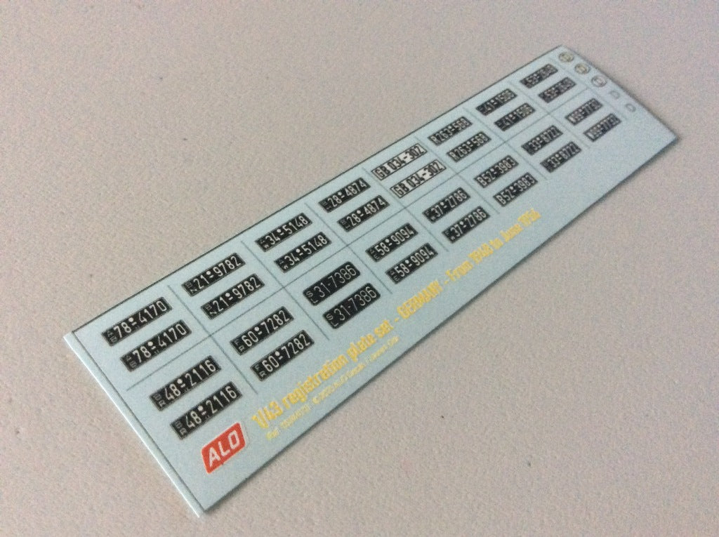 1948-1956 GERMAN REGISTRATION PLATES 1:87, 1:43, 1:24, 1:18 DECALS - FOR 16 CARS