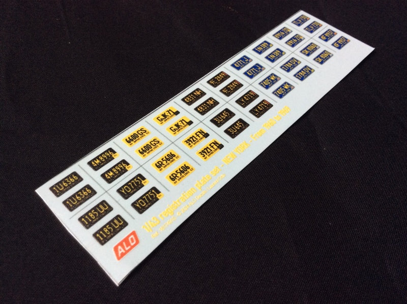 1960-1969 NEW YORK REGISTRATION PLATES 1:43, 1:24, 1:18 DECALS - FOR 20 CARS