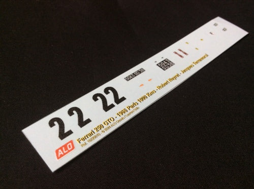 1966 PARIS 1000 KMS #22 FERRARI 250 GTO ROBERT NEYRET/JACQUES TERRAMORSI 1:43, 1:24, 1:18 DECALS
