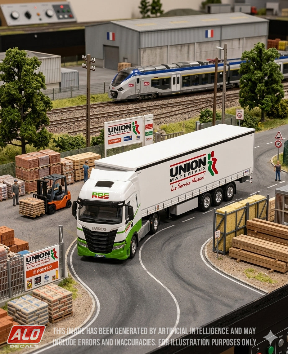 2015-2023 SEMI-TRAILER DECORATION "RBE - UNION MATERIAUX" 1:87 DECALS