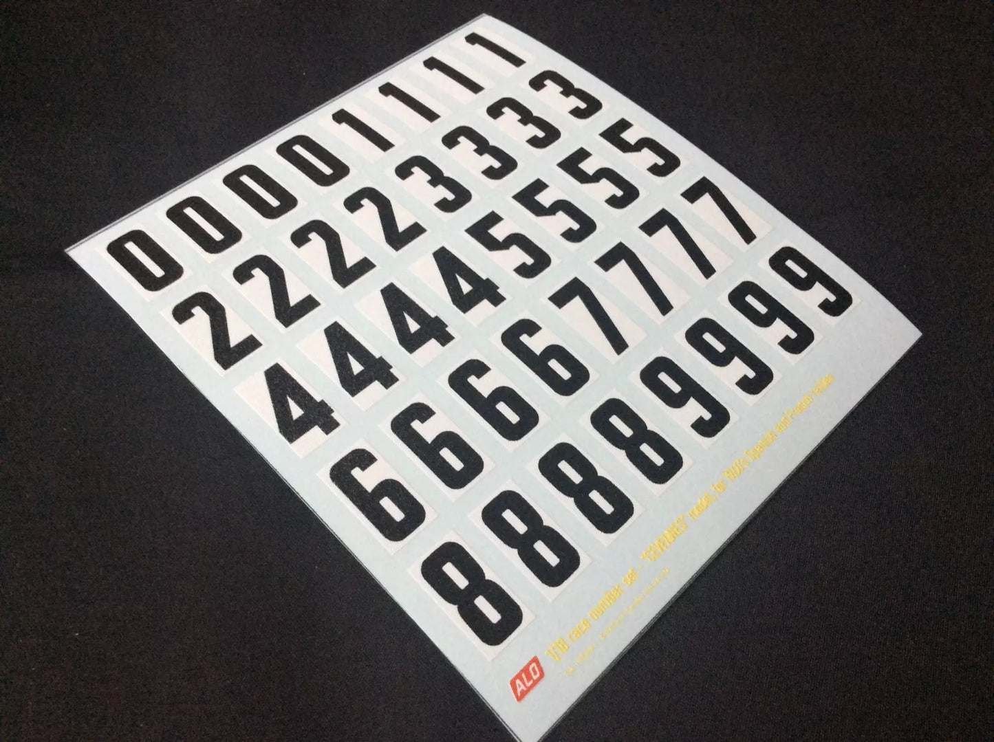 1960's TO 1980's FRENCH- OR SPANISH-STYLE RACE NUMBERS - "CEVENNES" MODEL - 1:18 DECALS