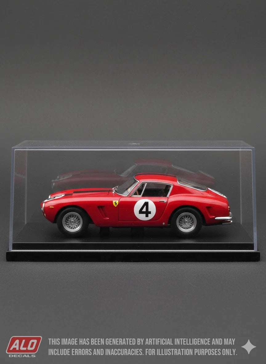 1961 PARIS 1000 KMS, MONTLHERY # 4 FERRARI 250 GT SWB GUSTAVE GOSSELIN/ROBERT CREVITS 1:43, 1:32, 1:24, 1:18 DECALS