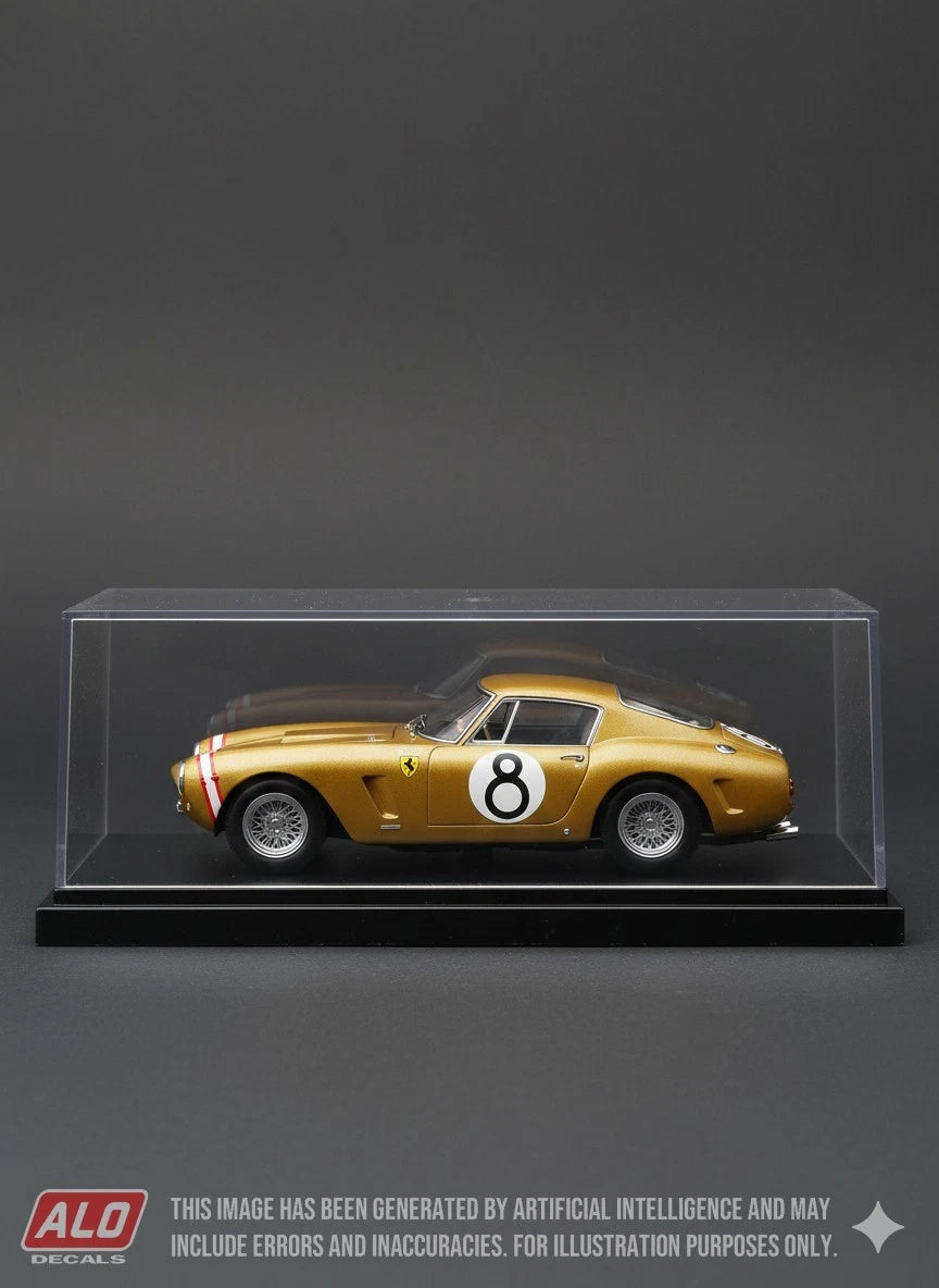 1961 PARIS 1000 KMS, MONTLHERY # 8 FERRARI 250 GT SWB GERARD SPINEDI/ROGER DE LAGENESTE 1:43, 1:32, 1:24, 1:18 DECALS