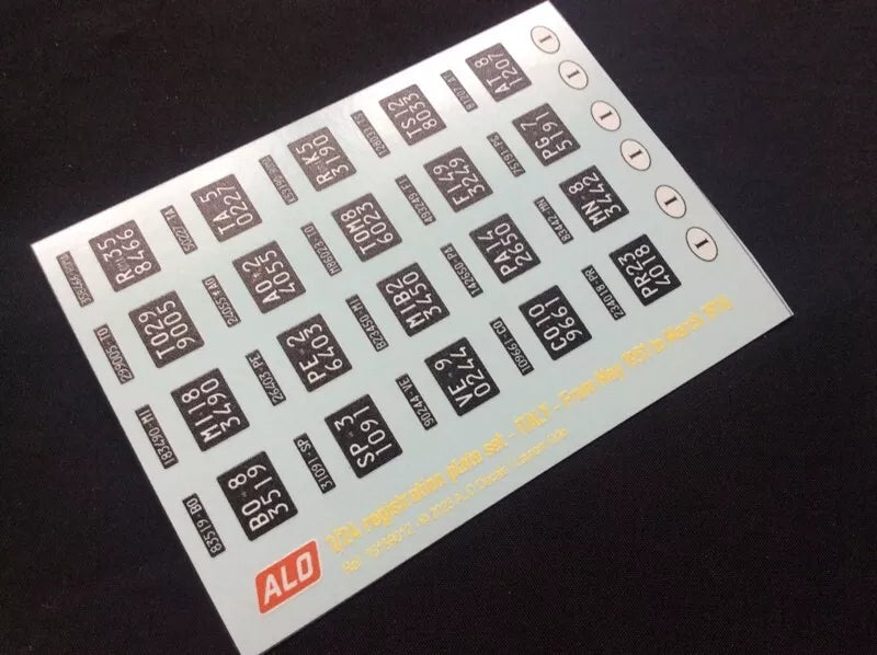 1951-1976 ITALIAN REGISTRATION PLATES 1:87, 1:43, 1:24, 1:18 DECALS - FOR 20 CARS