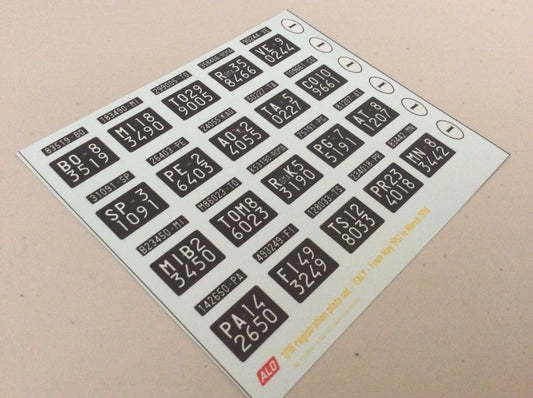 1951-1976 ITALIAN REGISTRATION PLATES 1:87, 1:43, 1:24, 1:18 DECALS - FOR 20 CARS