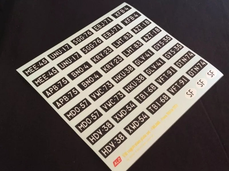1961-1972 FINNISH REGISTRATION PLATES 1:43, 1:18 DECALS - FOR 20 CARS