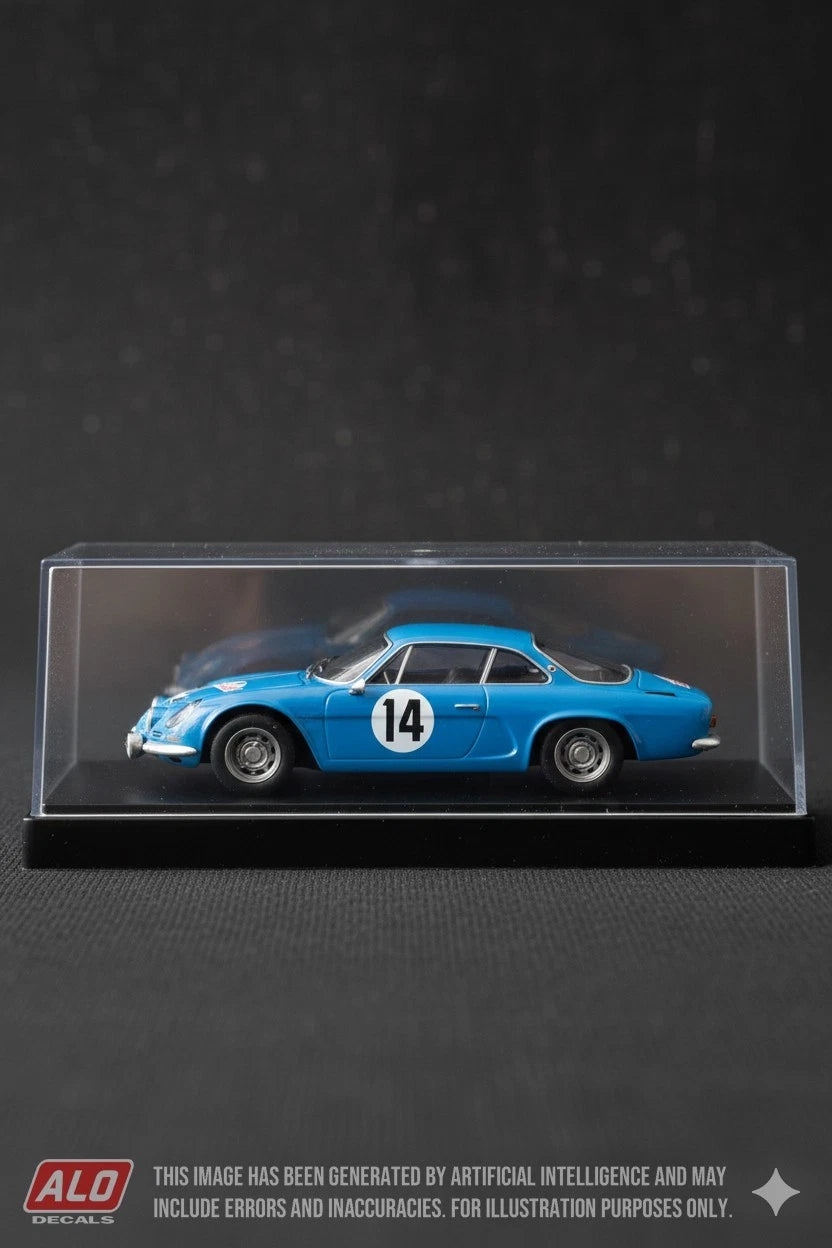 1966 LIMOUSIN RALLY #14 ALPINE A110 JEAN-PIERRE HANRIOUD/XAVIER FOUCHER 1:43 DECALS