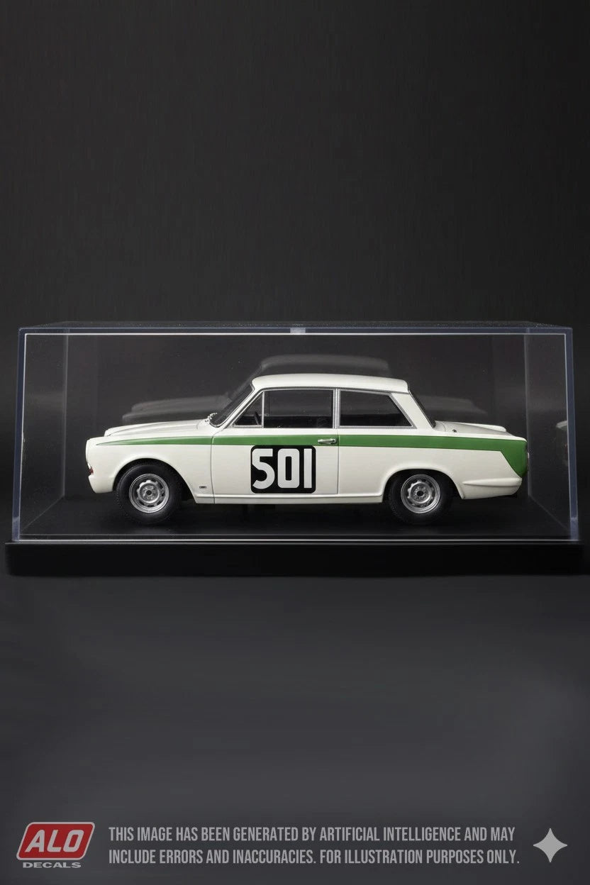 1964 COUPE DE BELGIQUE, ZOLDER #501 FORD CORTINA JACKY ICKX 1:43 DECALS