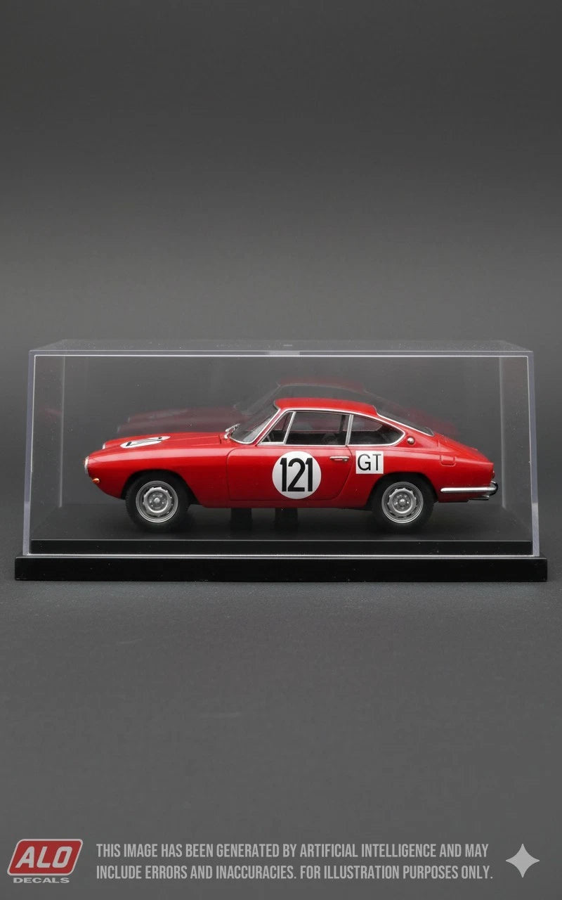 1966 NÜRBURGRING 1000 KMS #121 GLAS 1300 GT DIETER SCHMID/GERHARD BODMER 1:43 DECALS