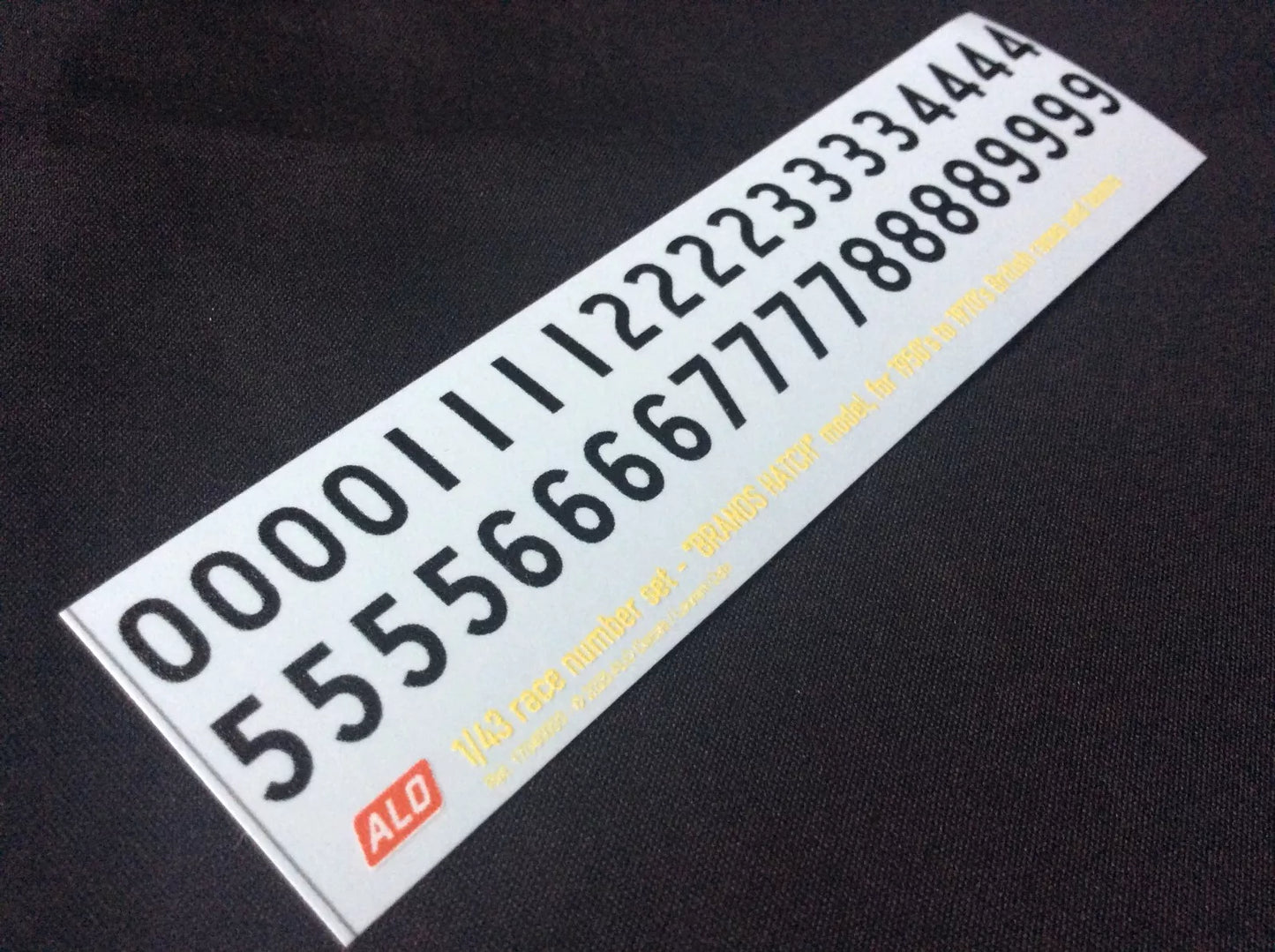 1950's TO 1970's BRITISH-STYLE RACE NUMBERS - "BRANDS HATCH" MODEL - 1:43 DECALS