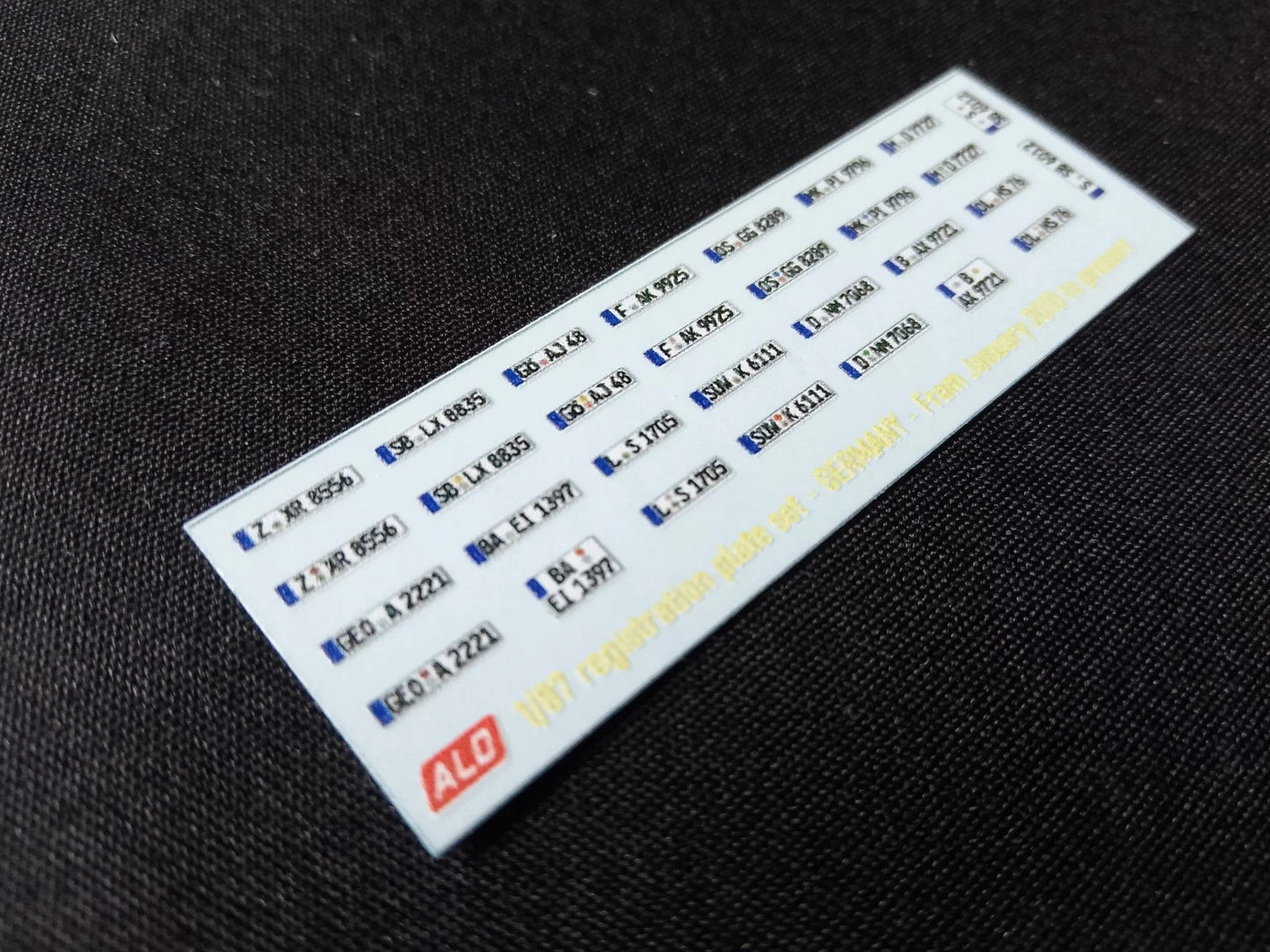 2010-PRESENT GERMAN REGISTRATION PLATES 1:87, 1:43, 1:24, 1:18 DECALS - FOR 15 CARS
