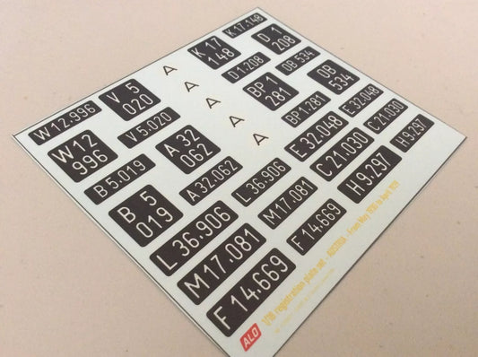 1930-1939 AUSTRIAN REGISTRATION PLATES 1:43, 1:18 DECALS - FOR 14 CARS