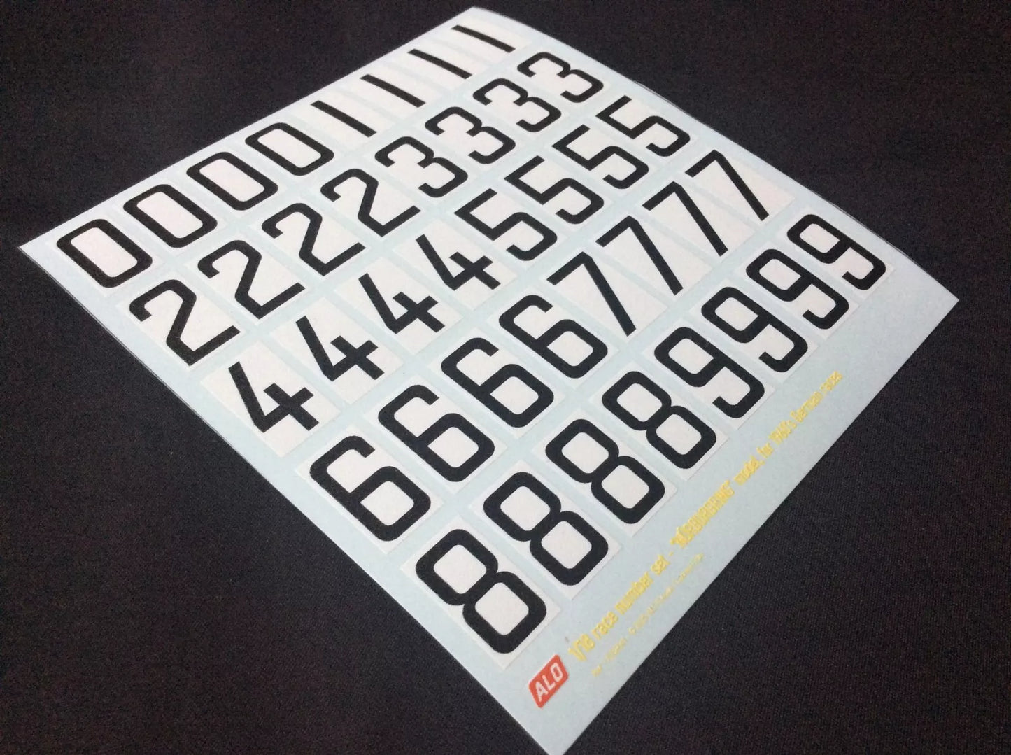1960's GERMAN-STYLE RACE NUMBERS - "NÜRBURGRING" MODEL - 1:18 DECALS