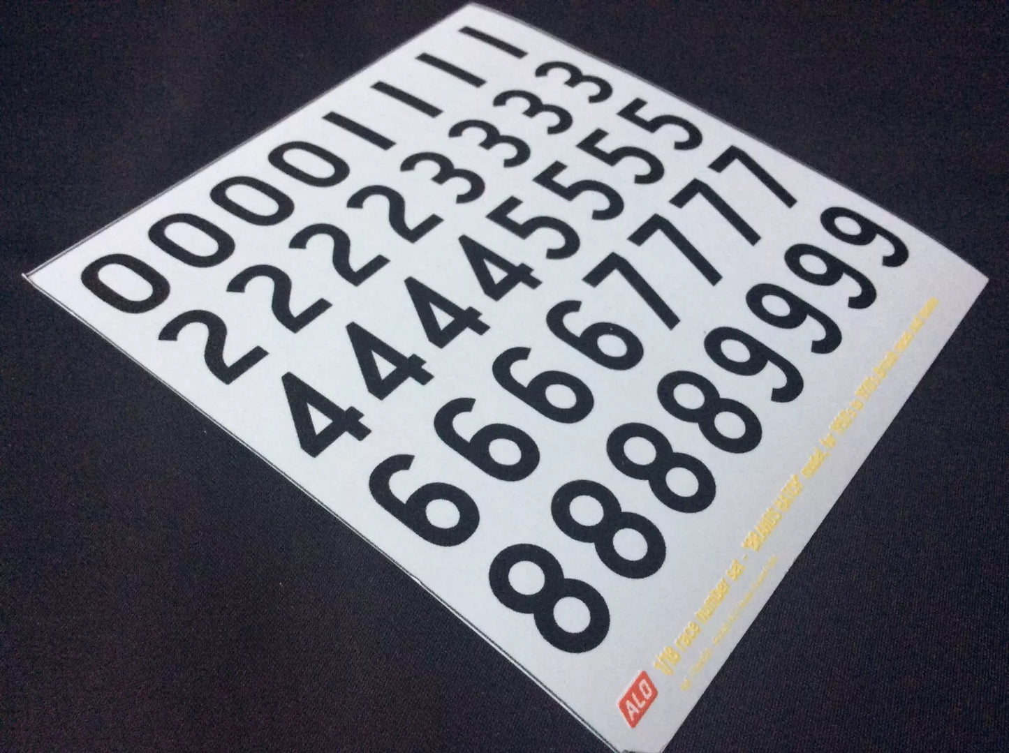 1950's TO 1970's BRITISH-STYLE RACE NUMBERS - "BRANDS HATCH" MODEL - 1:43, 1:18 DECALS