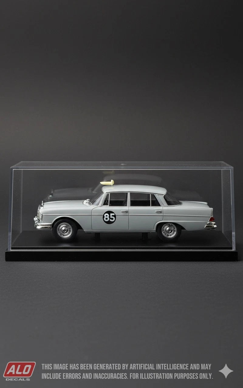 1960 RAC RALLY #85 MERCEDES-BENZ 220SE (W111) EBERHARD MAHLE/PETER RIVIERE 1:43 DECALS
