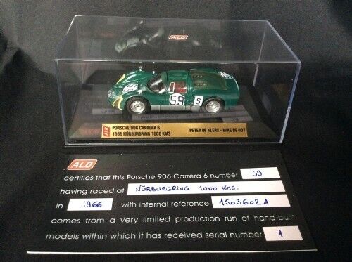 1966 NÜRBURGRING 1000 KMS ALO 1:43 PORSCHE 906 CARRERA 6 PETER DE KLERK/MIKE DE UDY