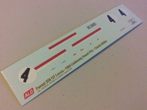 1964 LIMBOURG GRAND PRIX #4 FERRARI 250 GT LUSSO CHARLIE MÜLLER 1:43 DECALS