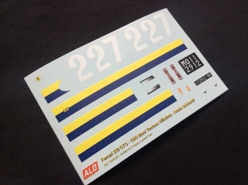 1965 MONT VENTOUX HILLCLIMB #227 FERRARI 250 GTO ANNIE SOISBAULT 1:43, 1:24, 1:18 DECALS