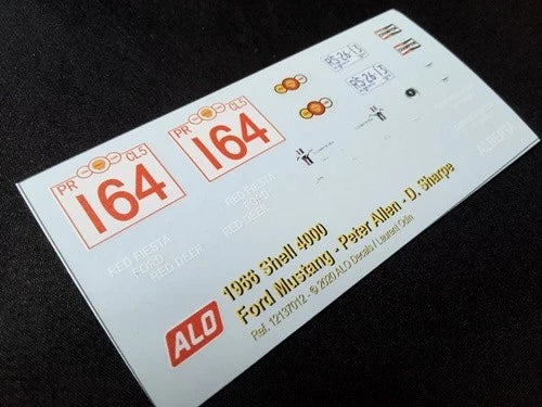 1966 SHELL 4000 RALLY #164 FORD MUSTANG PETER ALLEN/D. SHARPE 1:43, 1:24 DECALS