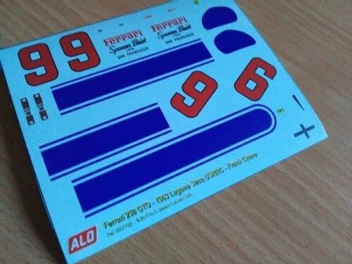 1963 LAGUNA SECA USRRC #9 FERRARI 250 GTO FRANK CRANE 1:43, 1:24, 1:18 DECALS