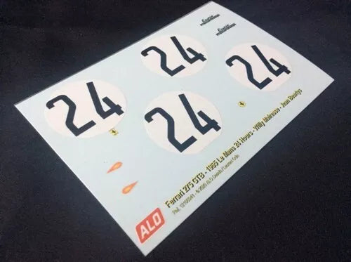 1965 LE MANS 24 HOURS #24 FERRARI 275 GTB WILLY MAIRESSE-JEAN BEURLYS 1:43, 1:18 DECALS