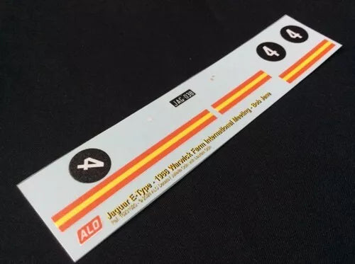 1966 WARWICK FARM INTERNATIONAL MEETING #4 JAGUAR E-TYPE BOB JANE 1:43 DECALS