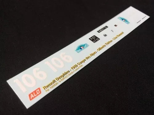 1956 COUPE DES ALPES #106 RENAULT DAUPHINE GILBERTE THIRION/LISE RENAUD 1:43 DECALS